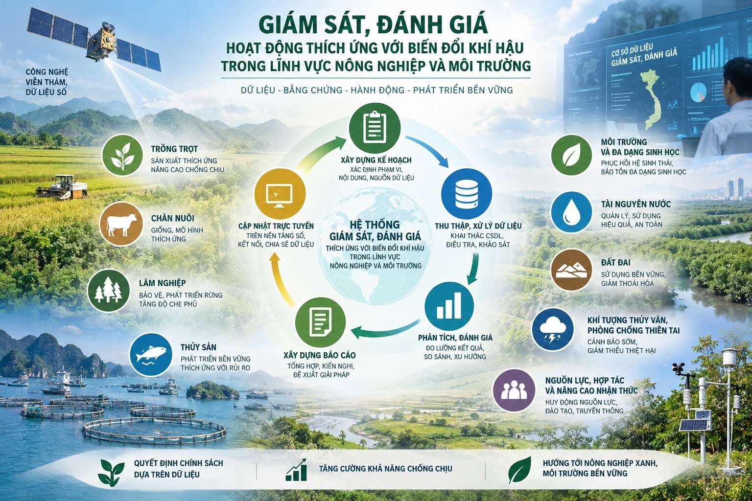 Hoàn thiện khung giám sát, đánh giá thích ứng với biến đổi khí hậu trong trong lĩnh vực nông nghiệp và môi trường